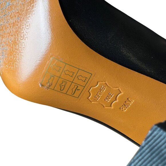 Tory Burch Black Leather Knee-High Boots W/ Chain & Flower Detail 8.5M - Picture 11 of 11